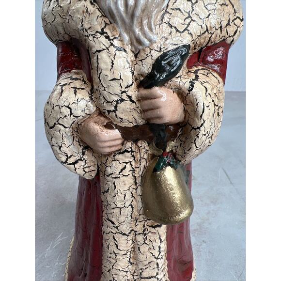 Vintage Old World Santa With Bell Ceramic Handmade - Picture 8 of 10